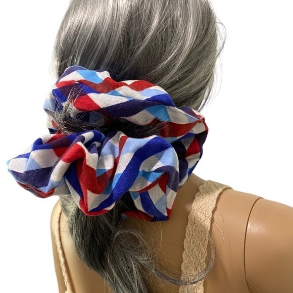 Hair Scrunchie. Multicolor. XL. 4th Of July. Patriotic. America. Holiday. Cute - Picture 5 of 14